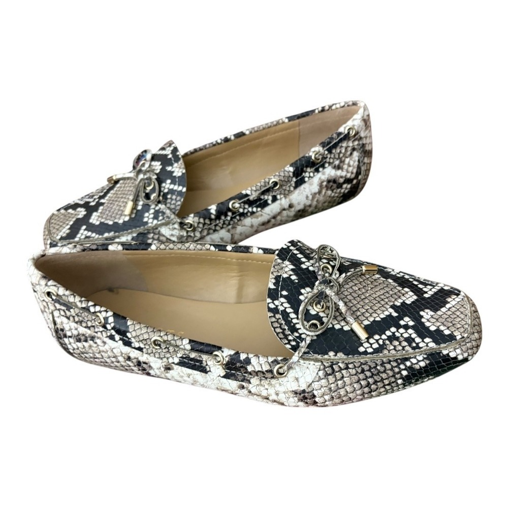 Talbots sz 8 Becca Snakeprint Leather Loafers Flats with Bow Excellent ! - Picture 4 of 11